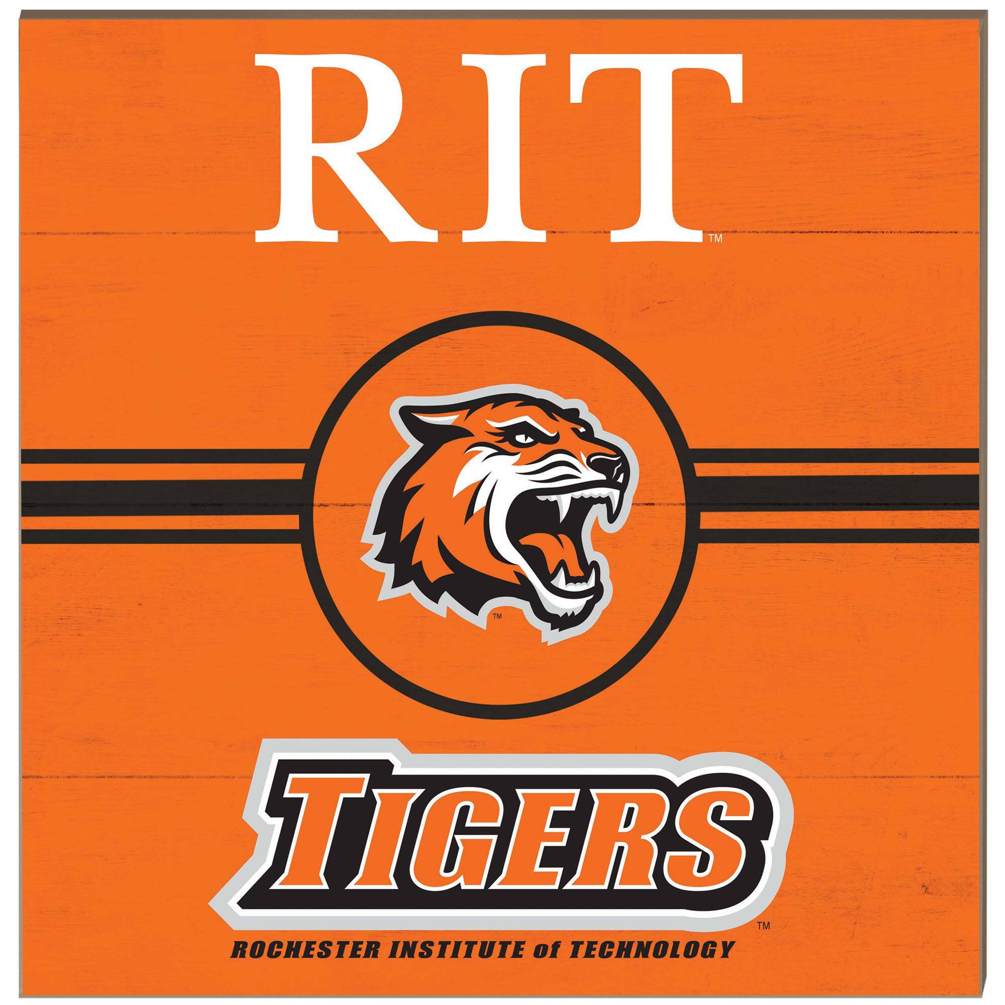 Rochester Institute of Technology Tigers 10'' x 10'' Retro Team Sign