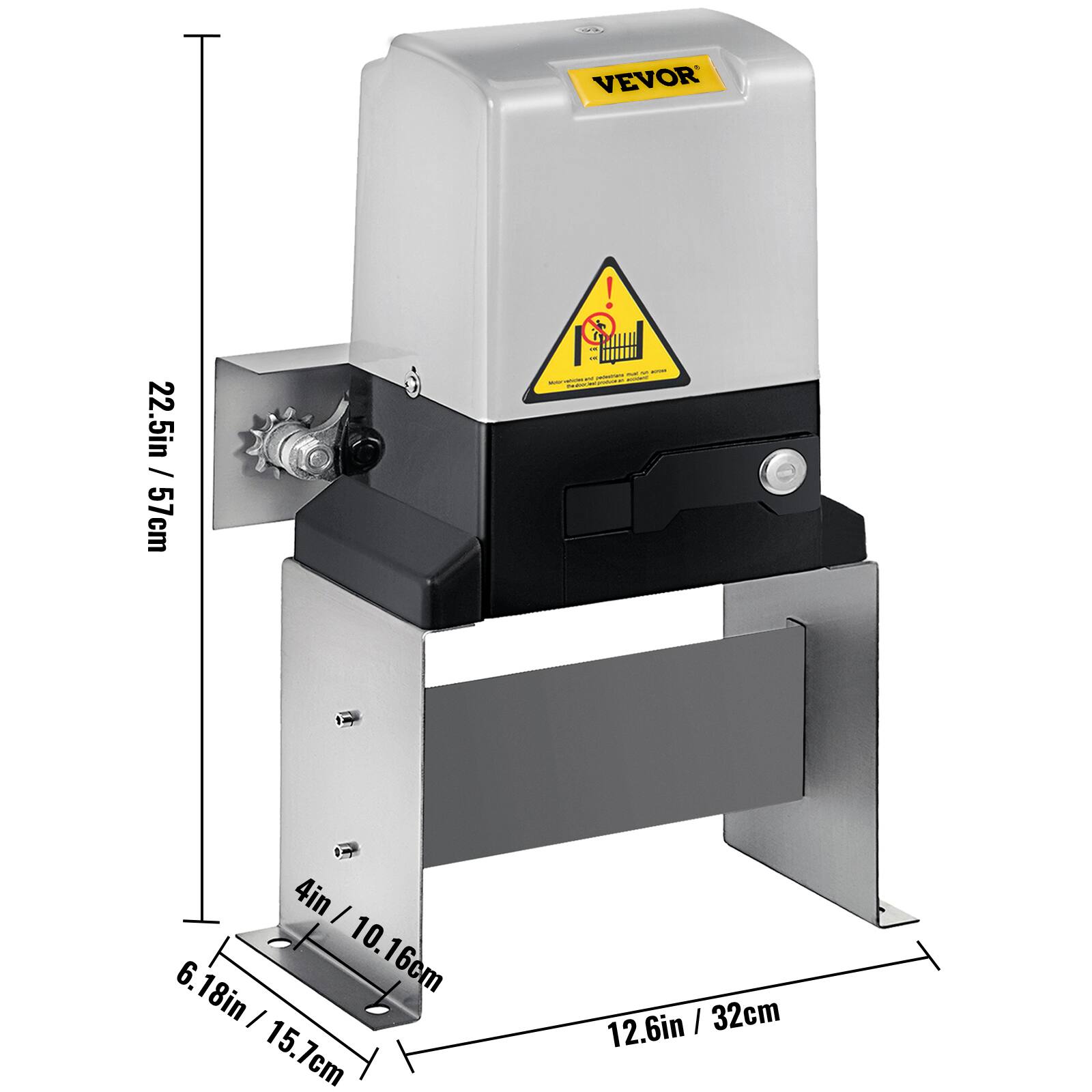 VEVOR ! 22.5in / 57cm . - 4in / 10.16cm - 6.18in / 15.7cm - 12.6in / 32cm