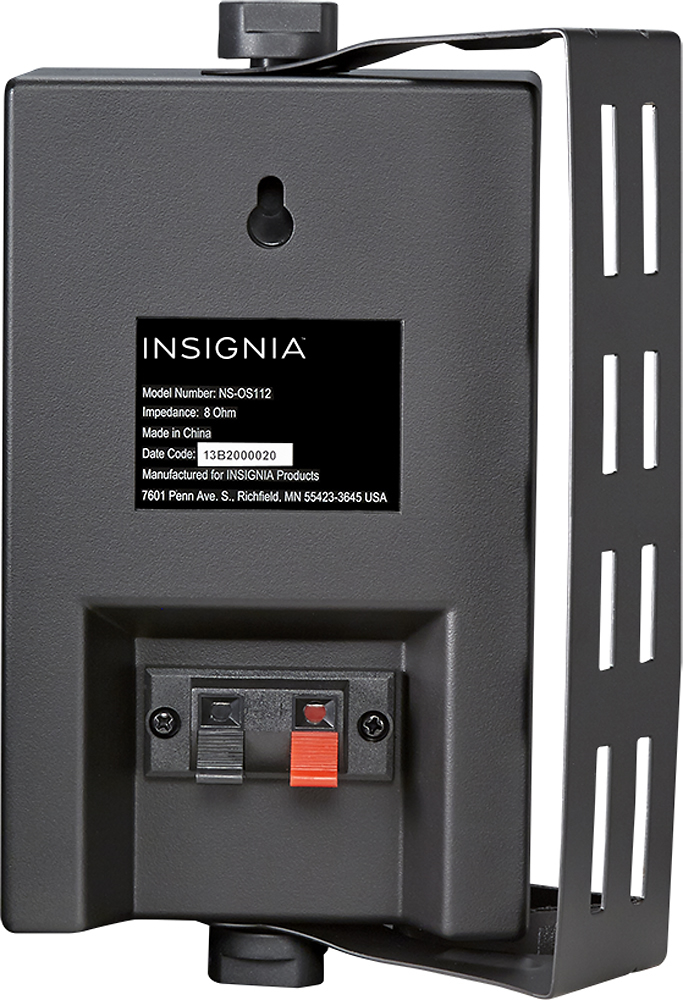 Back View: Insignia™ - 2-Way Indoor/Outdoor Speakers (Pair) - Black