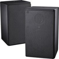Insignia™ - 2-Way Indoor/Outdoor Speakers (Pair) - Black - Front_Zoom