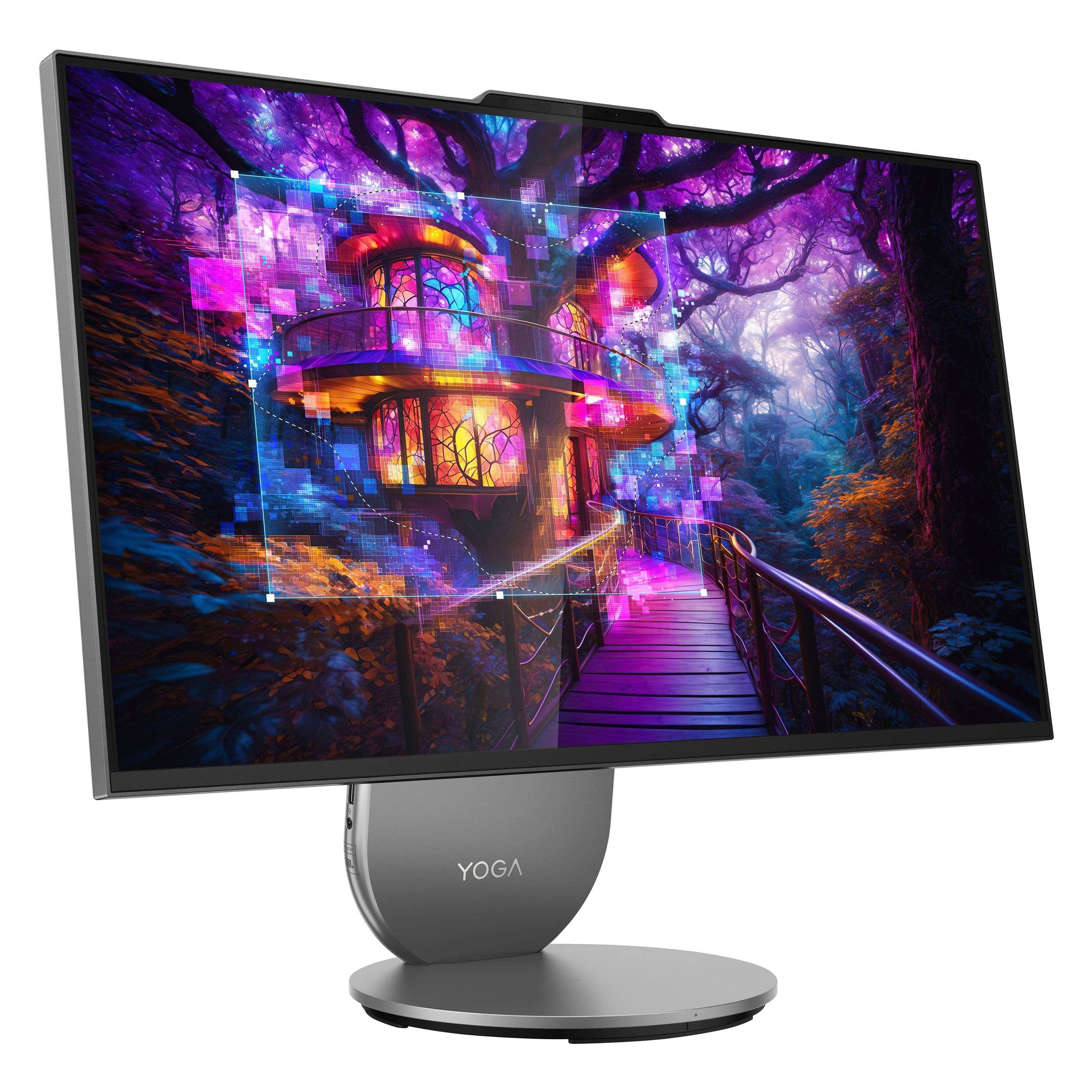 Alt View 2. Lenovo - Lenovo Yoga 27" QHD All-In-One Desktop - Intel Ultra 7 255H - 16GB Memory - 1TB SSD + 1TB Dock - Win 11 - Luna Grey - Luna Grey.