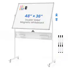 48" x 36" Double-Sided Magnetic Whiteboard