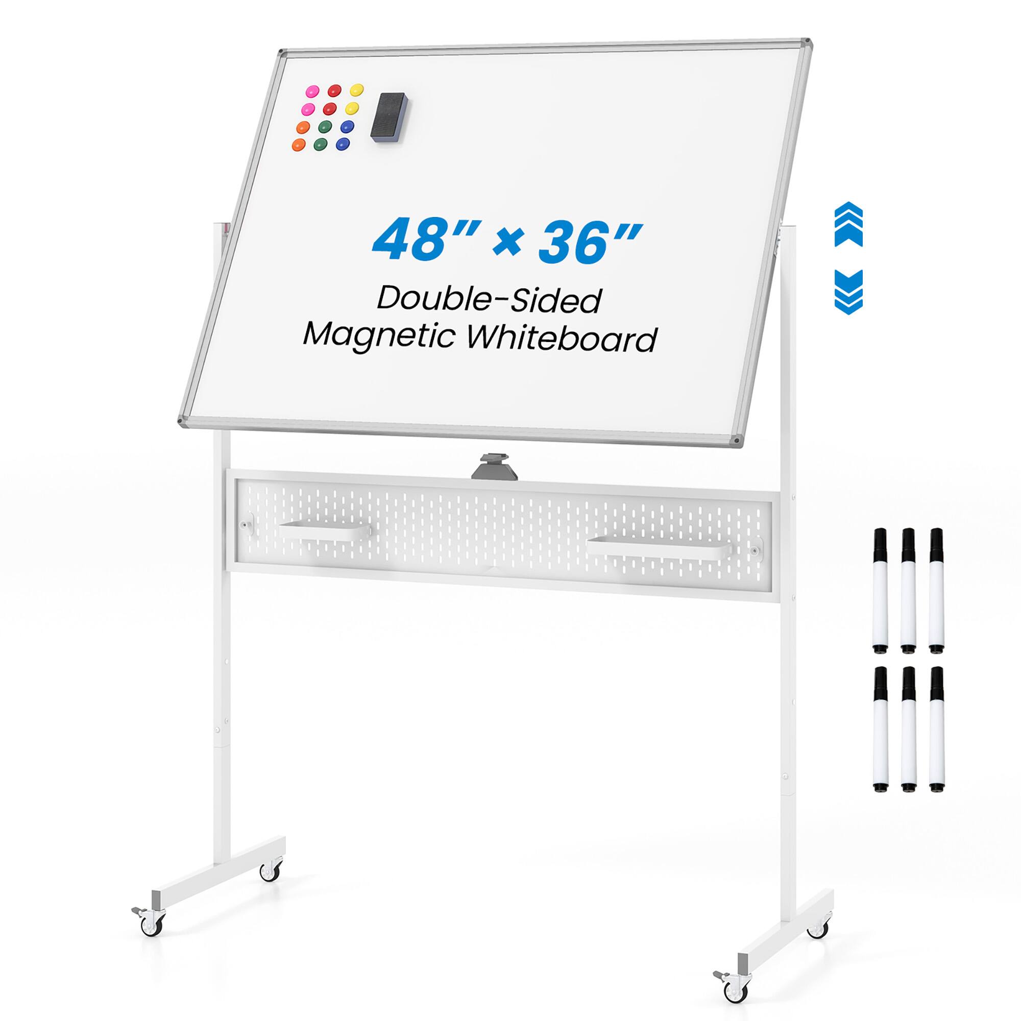 48" x 36" Double-Sided Magnetic Whiteboard