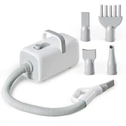 Front. Bestier - 1550W High-Velocity Pet Dryer with Heater, Adjustable Speed & Temp, Dog Grooming Blower with 4 Nozzles.