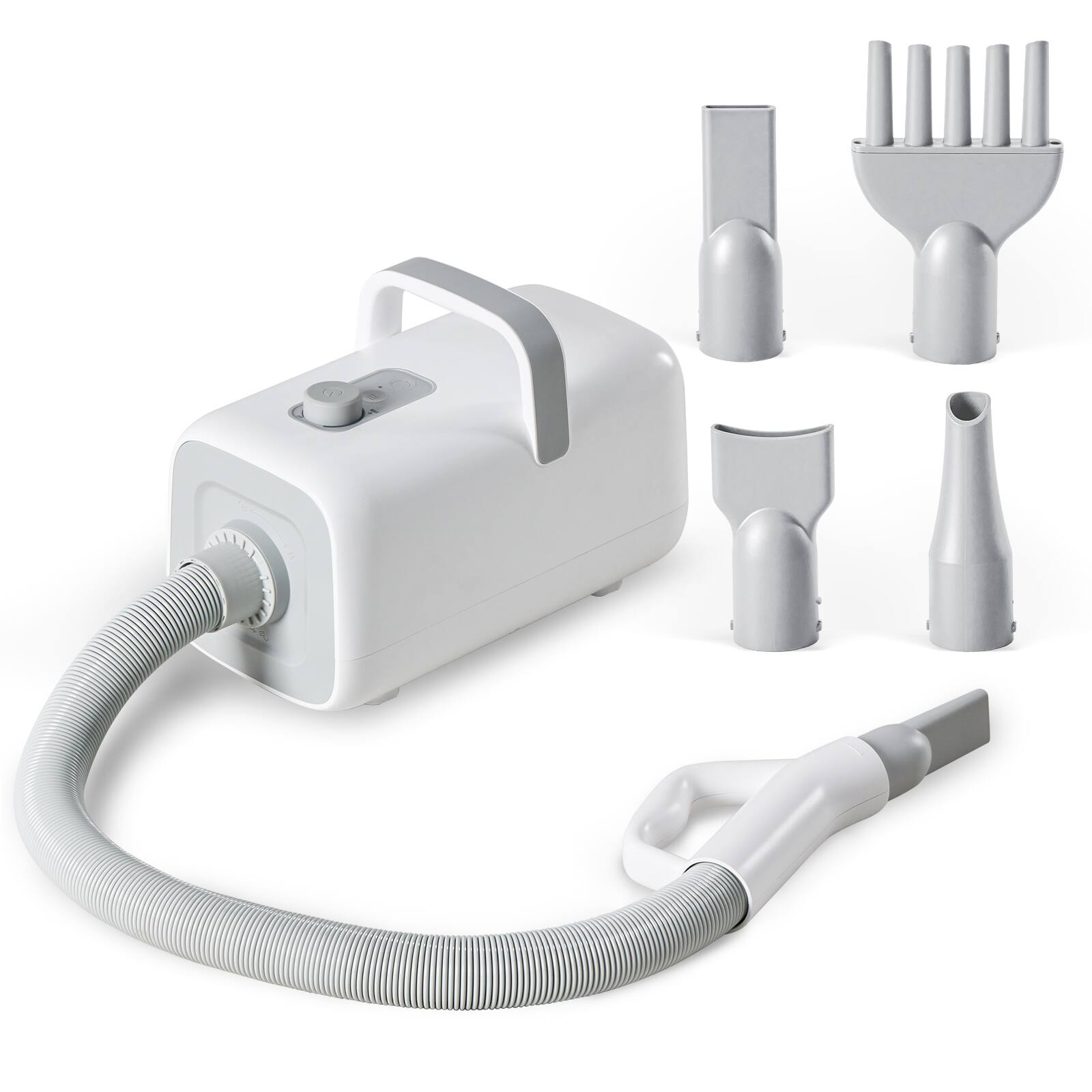 Bestier - 1550W High-Velocity Pet Dryer with Heater, Adjustable Speed & Temp, Dog Grooming Blower with 4 Nozzles