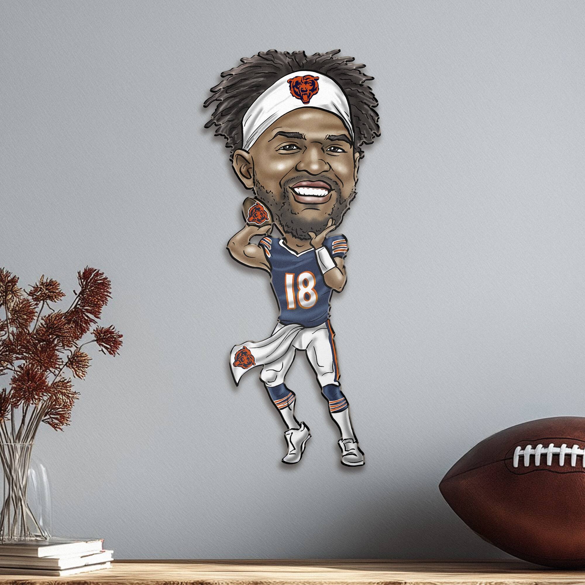 Alt View 1. Sporticulture - Caleb Williams Chicago Bears Metal Caricature Wall Art - Navy.