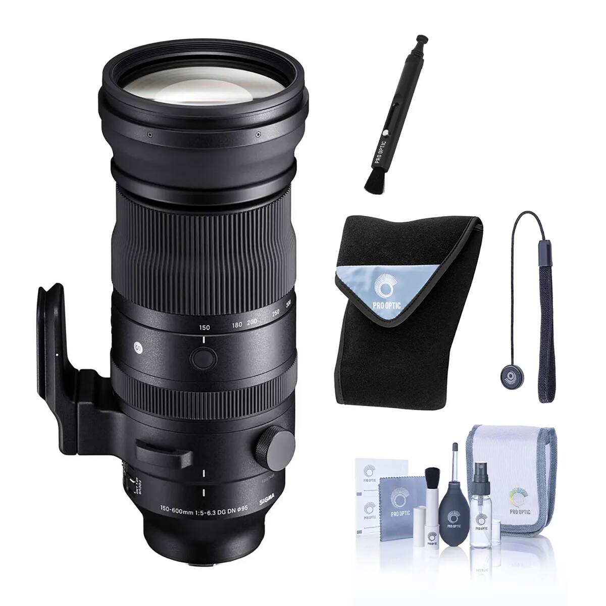 Bundle - Sigma - 150-600mm f/5-6.3 DG DN OS Sports Lens for L Mount, with Lens Wrap and Cleaning Kit