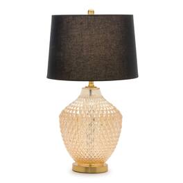 BreeBe - Textured Glass Lamp 28.5"H - Gold, Blue