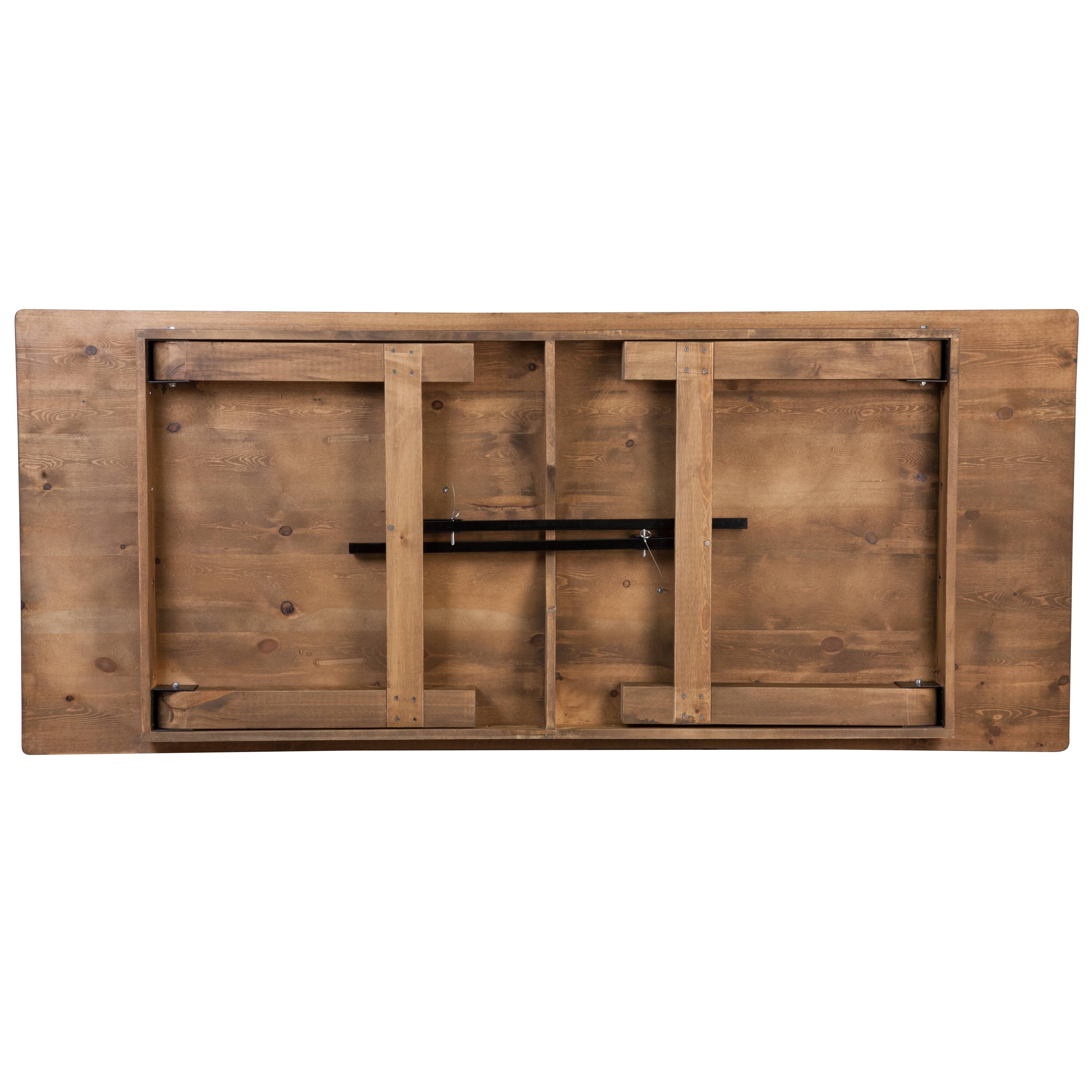 Alt View 1. Flash Furniture - HERCULES Series 8' x 40'' Antique Rustic Folding Farm Table and Four Bench Set - Brown.