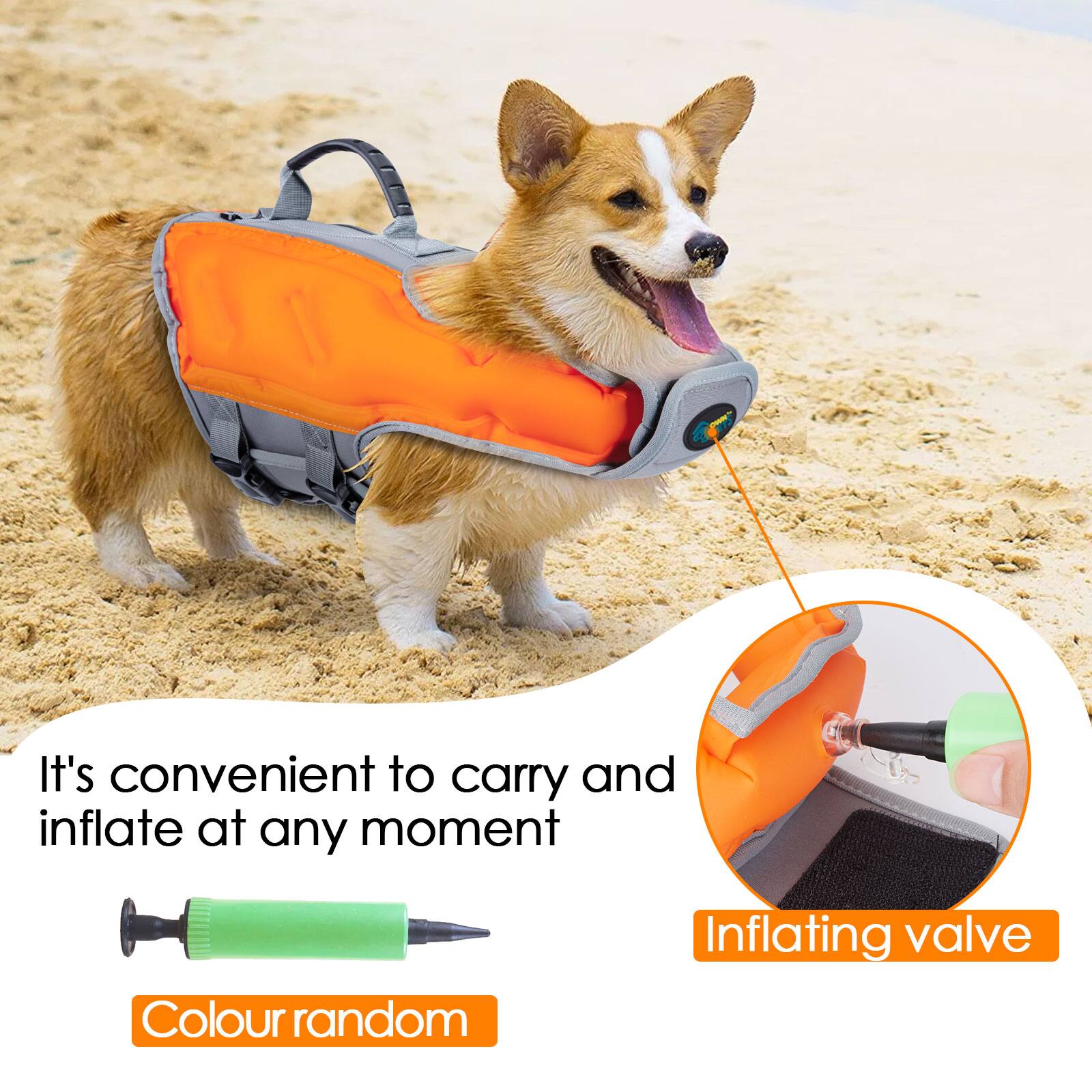 It's convenient to carry and inflate at any moment

Colour random

Inflating valve