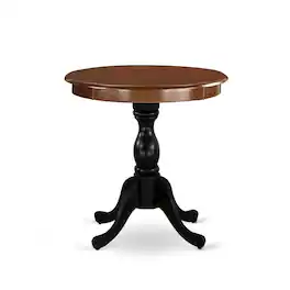 East West Furniture - Eden 30" Round Dining Table for Small Space - Mahogany Top & Black Pedestal - Multi-Color