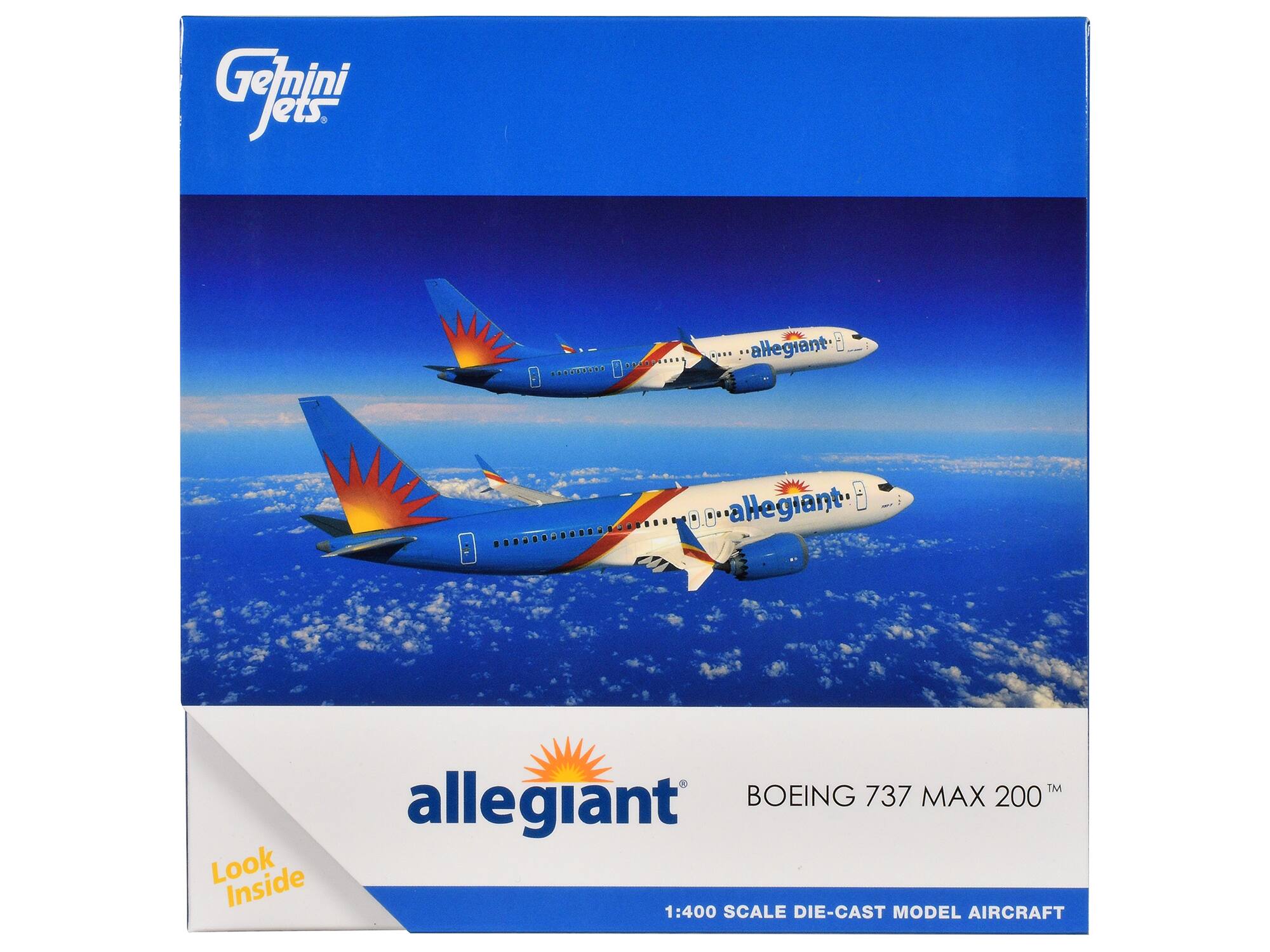 Gemini Jets  
allegiant  
BOEING 737 MAX 200  
1:400 SCALE DIE-CAST MODEL AIRCRAFT  
Look Inside