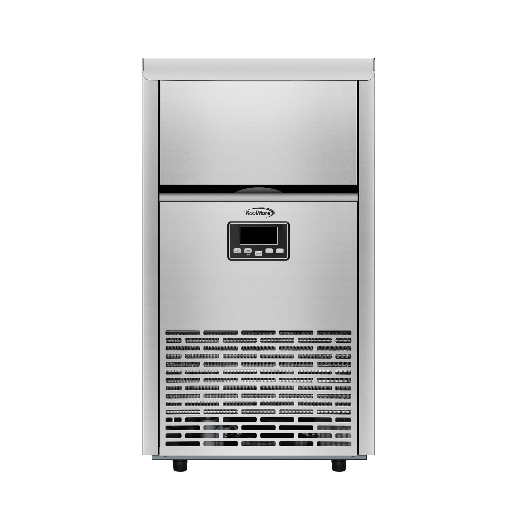 Koolmore - Commercial Crescent Ice Maker In Stainless Steel 100 lbs/ 24 hrs and 30 lbs storage capacity - Stainless-Steel