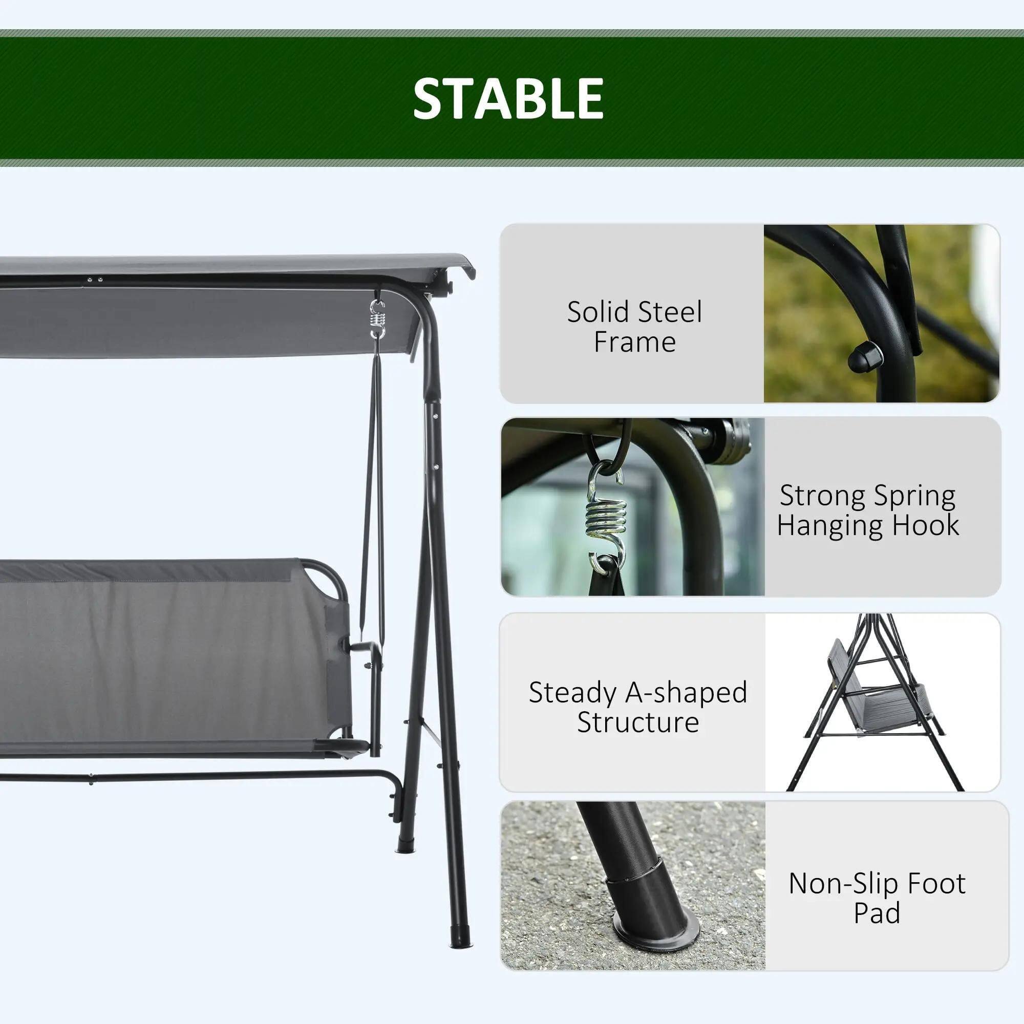 STABLE

- Solid Steel Frame
- Strong Spring Hanging Hook
- Steady A-shaped Structure
- Non-Slip Foot Pad