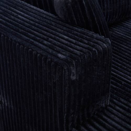 Left. Anysun - U-Shape Corduroy Modular Sectional Sofa - Modern Minimalist Compressed Sleeper Couch for Living Room & Bedroom - Black.