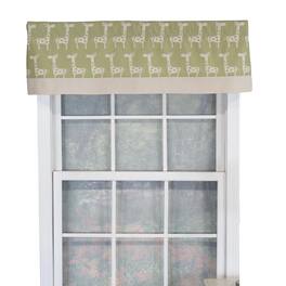 RLF Home - Girafee Banded 100% Cotton with Fully Lined 3" Rod Pocket Valnance for Windows 50" x 15" - Fern