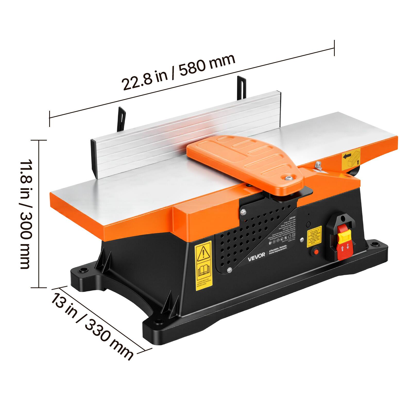 580 mm in I 22.8 11.8 in / in / 300 mm 13 in I 330mm 330 mm ! F VEVOR - 1