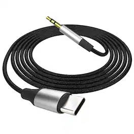 FosPower - Aux to USB C Cable, 3.3ft USB-C to Aux Adapter 3.5mm Audio Jack, Aux Cord to Type C for iPhone iPad Android Headphones - Black