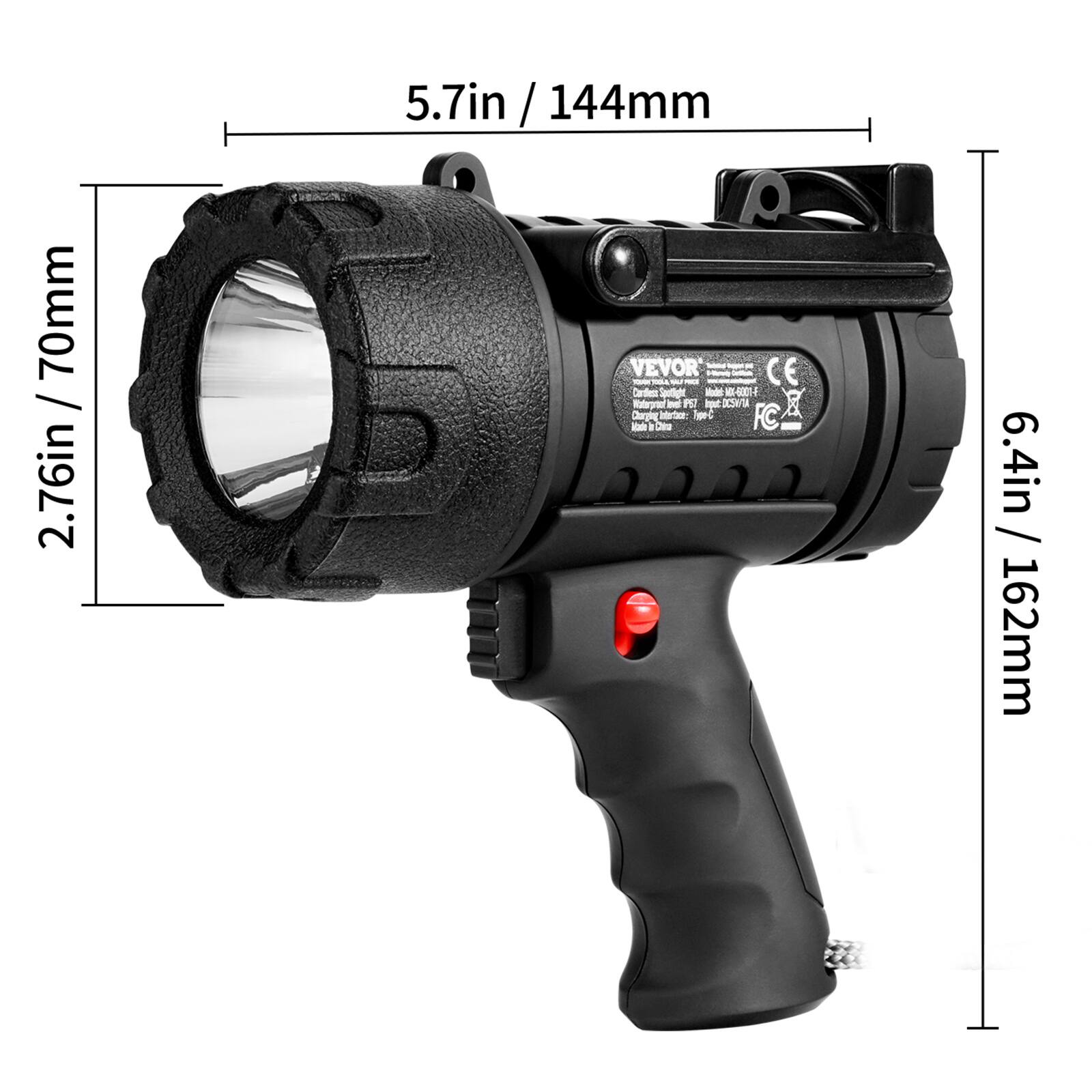 5.7in / 144mm / 70mm - 2.76in  
VEVOR  
CE  
Cartess Sentight  
6.4in / 162mm