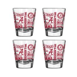 Logo Brands - Alabama Crimson Tide 4-Pack 2oz. Shot Glass Set - Multicolor