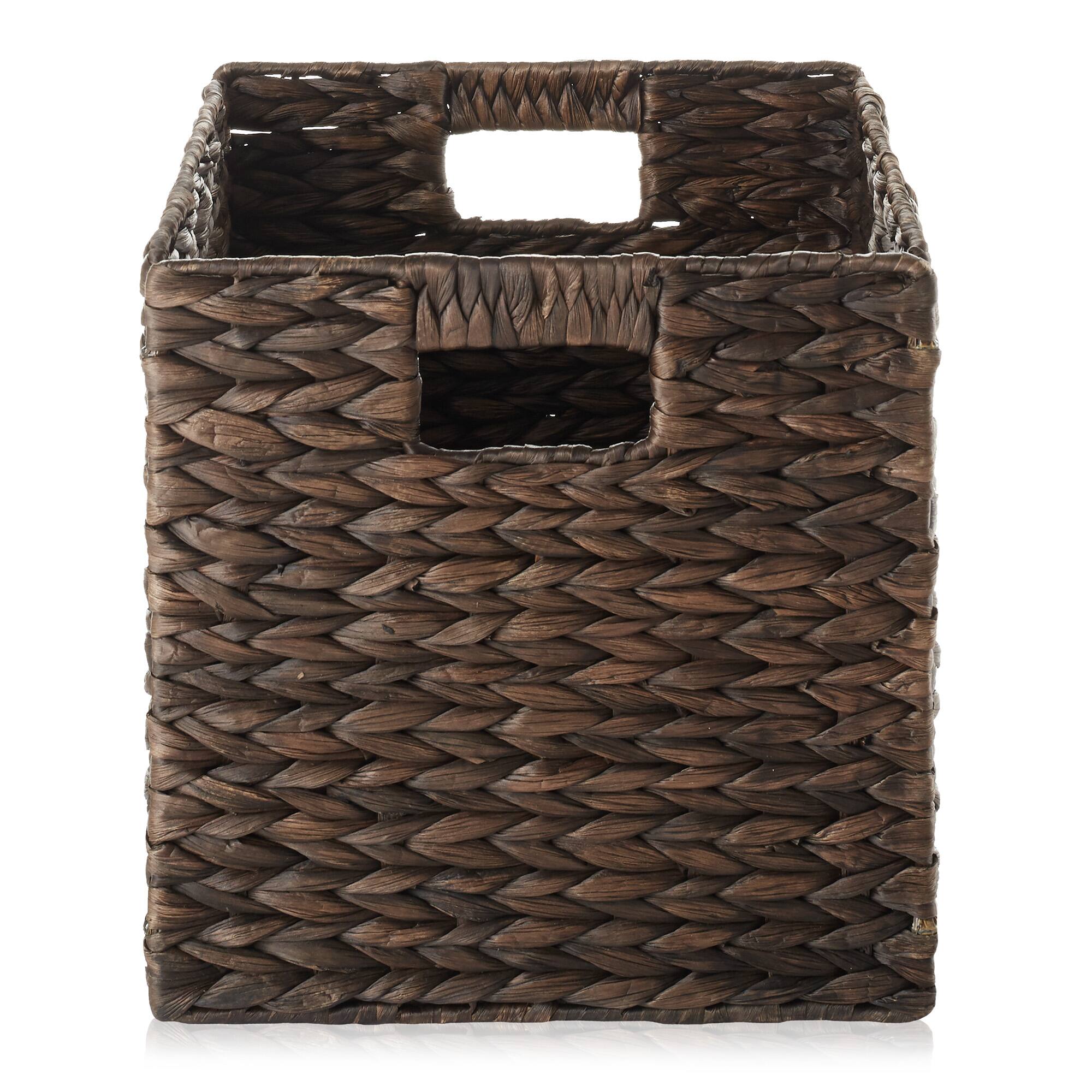 Alt View 3. Casafield - 10.5 x 10.5-in Water Hyacinth Storage Baskets - Espresso.