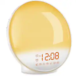 Dazzed Corner - Sunrise Alarm Clock with Noise Machine, FM Radio - White