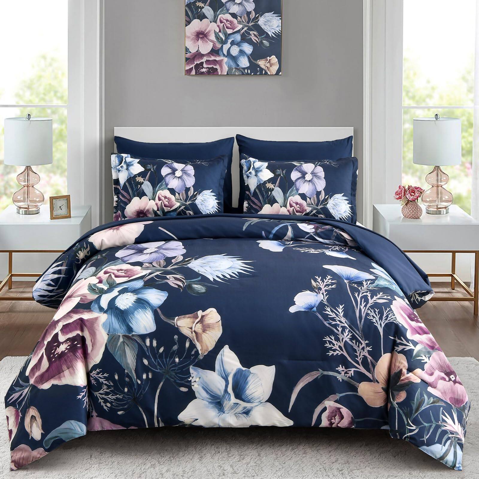 Navy and Blue-King Size