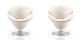 White Rocking Chair Round Manhattan Comfort Tulip Modern Velvet Swivel Lounge Chair Set of 2 ...
