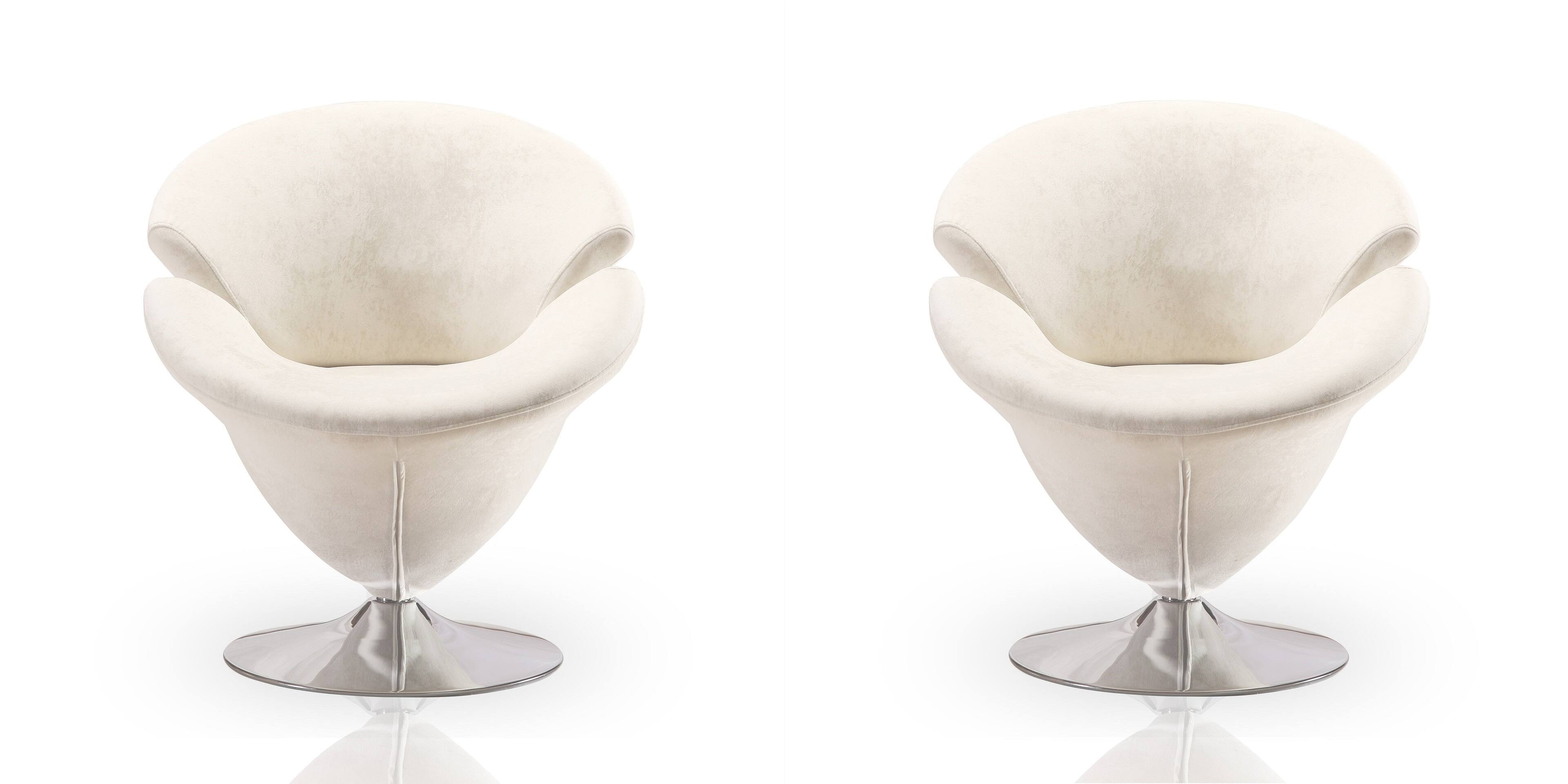 Manhattan Comfort Tulip Modern Velvet Swivel Lounge Chair Set of 2 ...