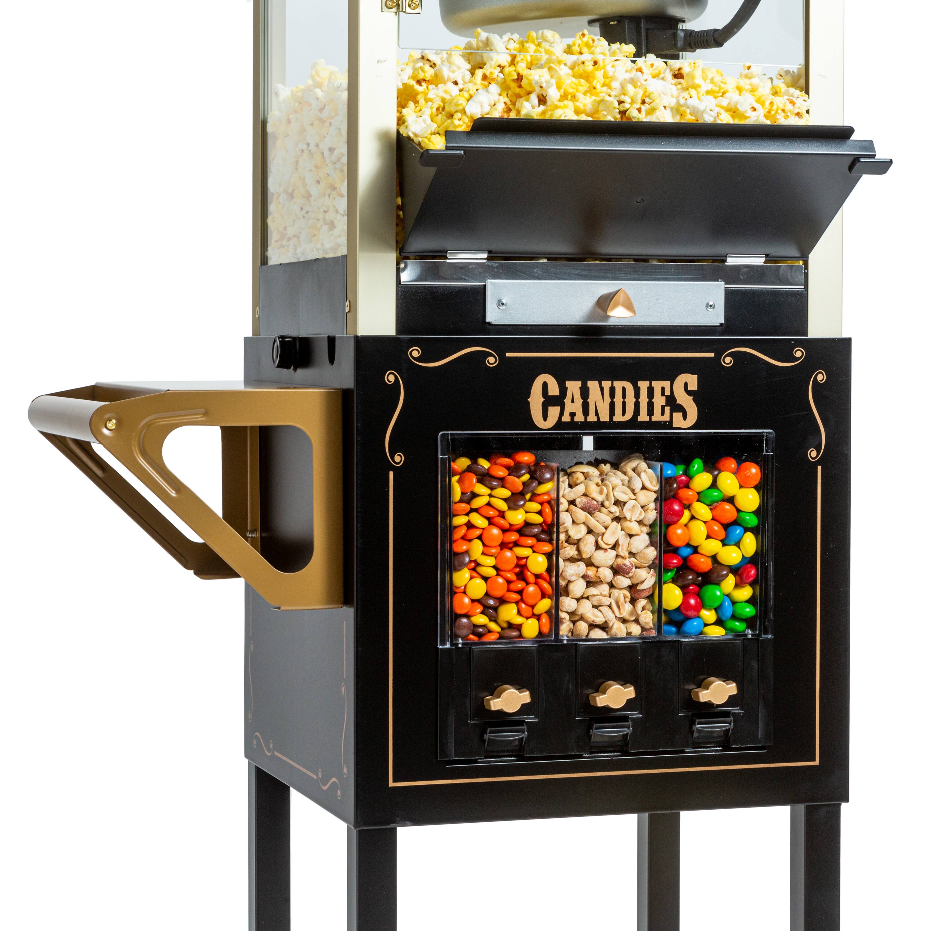 Alt View 4. Nostalgia - 53-in. Popcorn Cart with Candy Dispenser - Black.