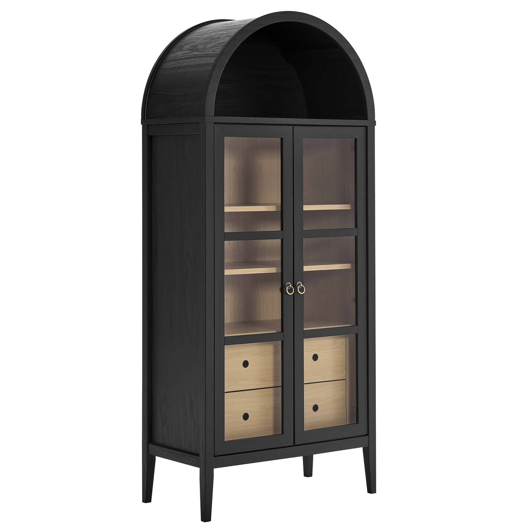 Angle. Modway - Nolan Tall Arched Storage Display Cabinet by Modway - Black Oak.