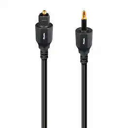 AudioQuest - Pearl Optical > 3.5mm Mini M 2.5' Digital Toslink Fiber-Optic Cable with Toslink to 3.5mm Mini Connectors - Black/Gray Stripes