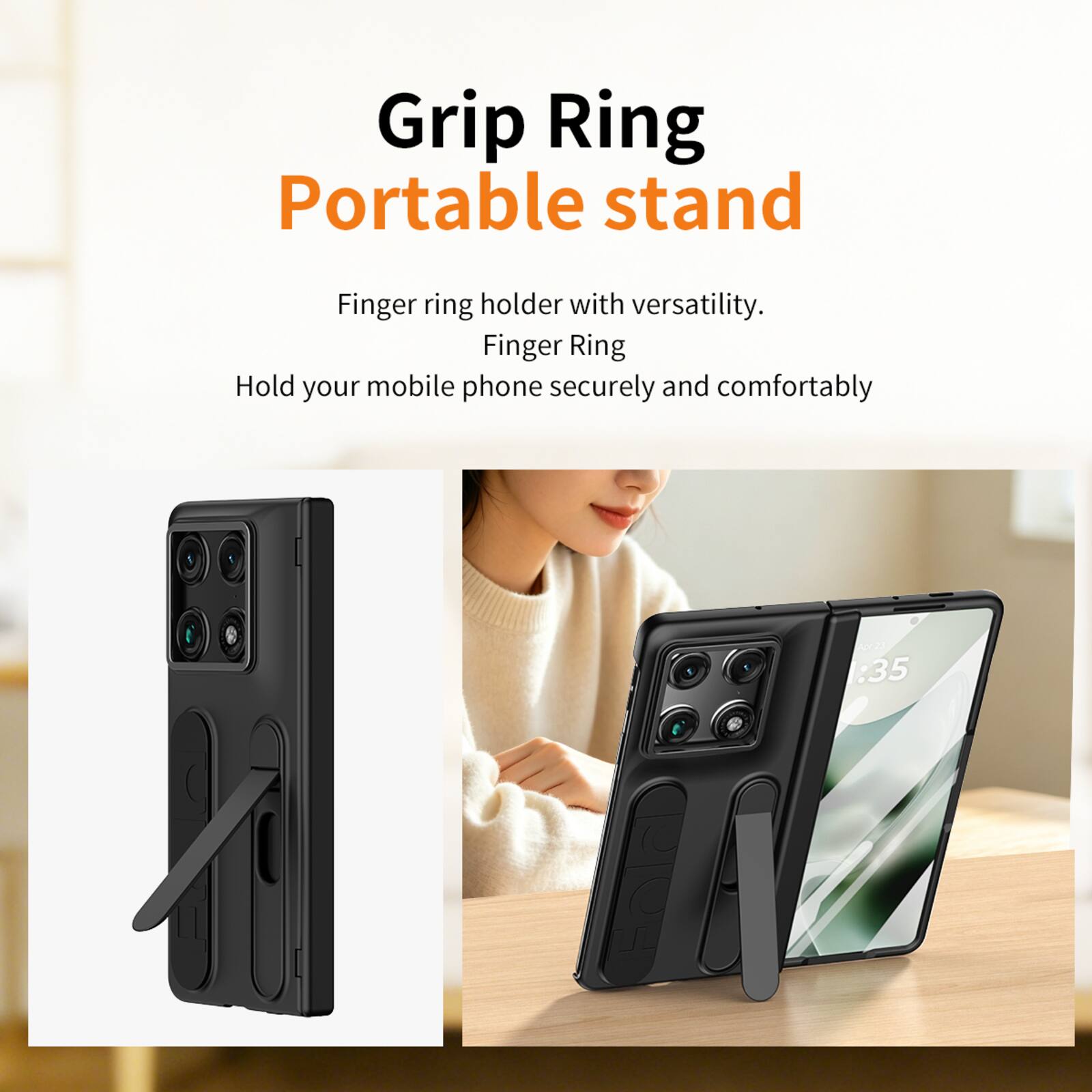 Grip Ring Portable stand

Finger ring holder with versatility. Finger Ring Hold your mobile phone securely and comfortably

ADE :35