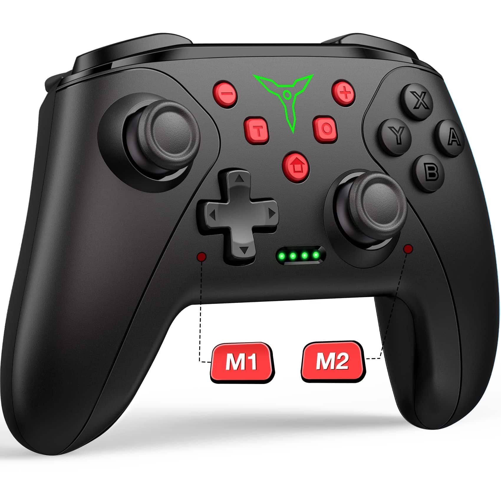 Reds Spade - Wireless Controller For Switch switch 2 lite oled With A Mouse Touch Feeling On Buttons Extra Pro Wake-up - Black