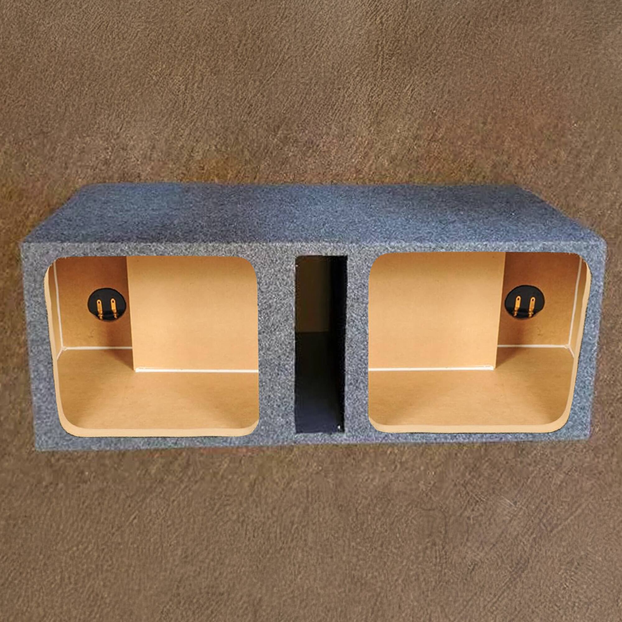 Alt View 3. QPower - Q Power 10-Inch Vented Heavy Duty Subwoofer Enclosure with 2 Square Holes, Grey - CHARCOAL GREY.