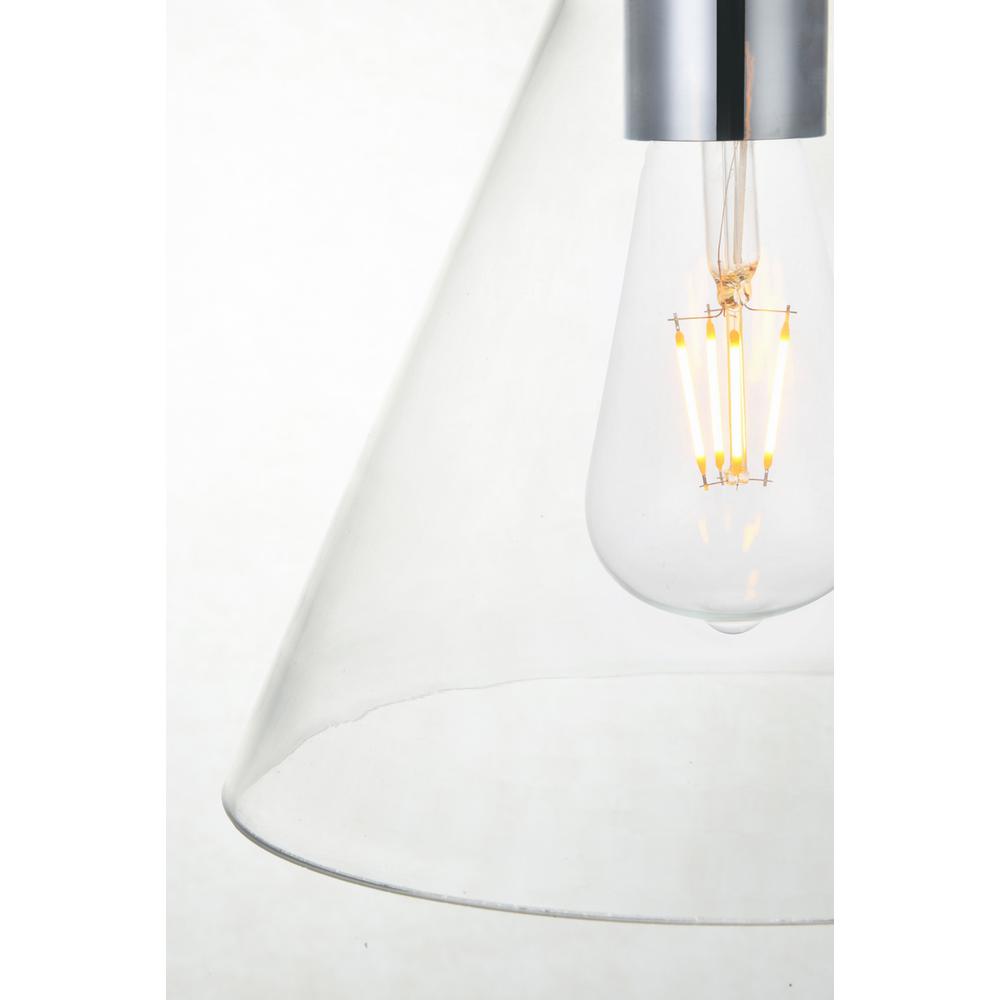 Left. Living District - Destry 1 Light Chrome Pendant With Clear Glass - Chrome And Clear.