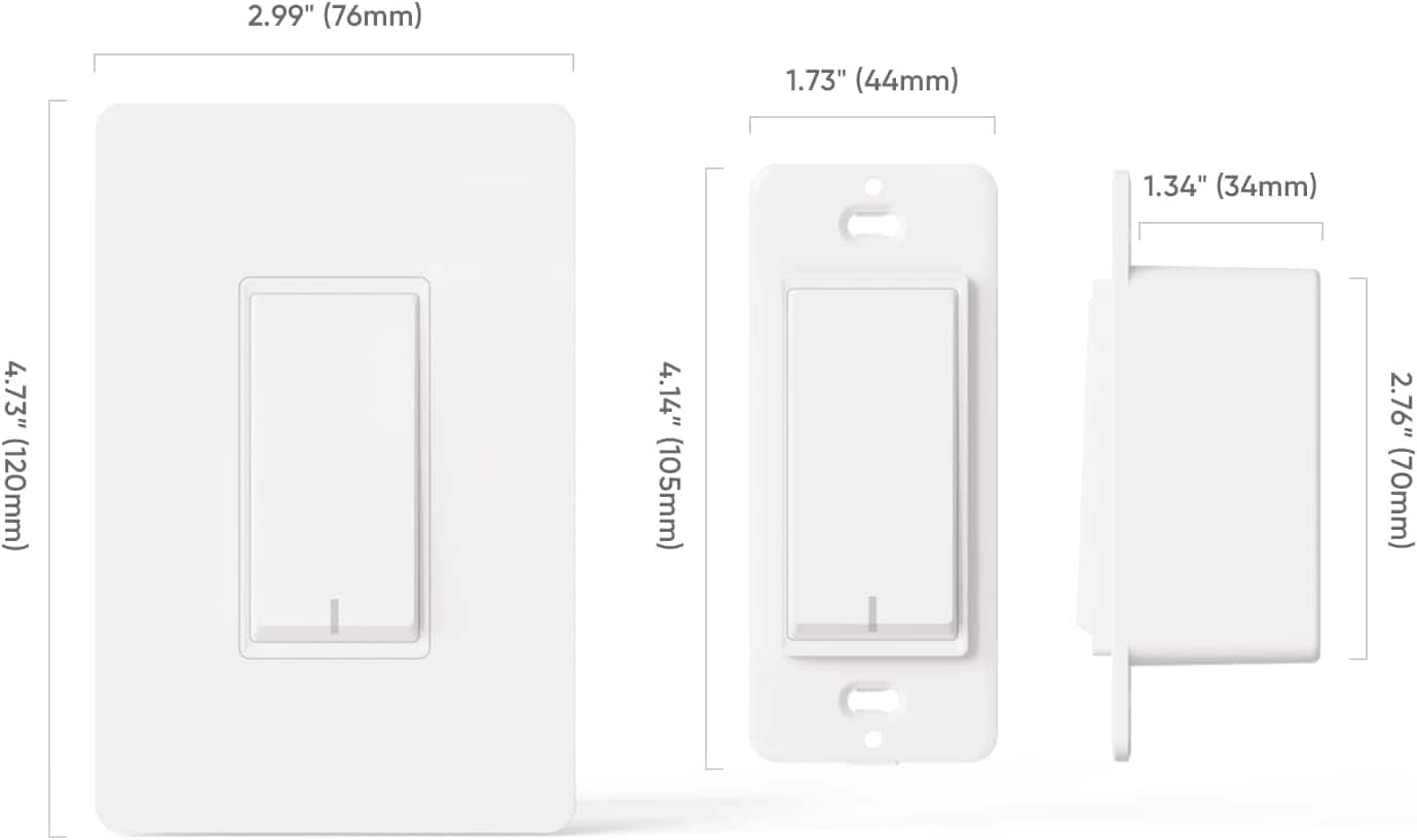 ACJPR - Smart Light Switch, Alexa/Google Home Compatible, 2.4GHz WiFi, 4-Pack - White