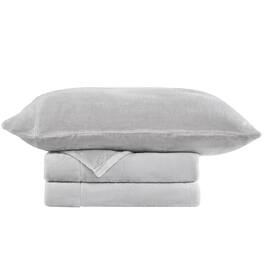 Sweet Home Collection - Ultra Soft Microplush Solid Fleece Sheet Set, Twin - Gray