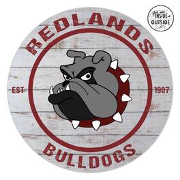 Jardine - University of Redlands Bulldogs 20'' x 20'' Indoor/Outdoor Weathered Circle Sign - White