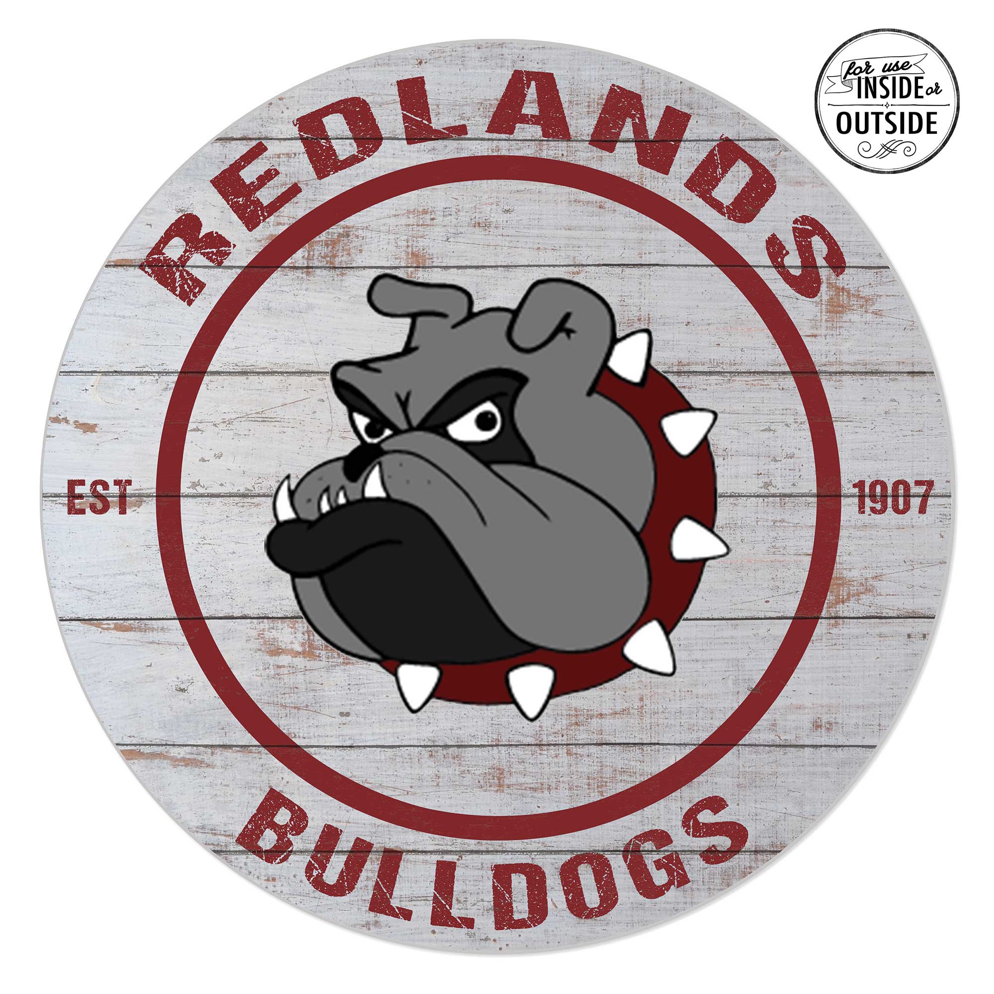 University of Redlands Bulldogs 20'' x 20'' Indoor/Outdoor Weathered Circle Sign