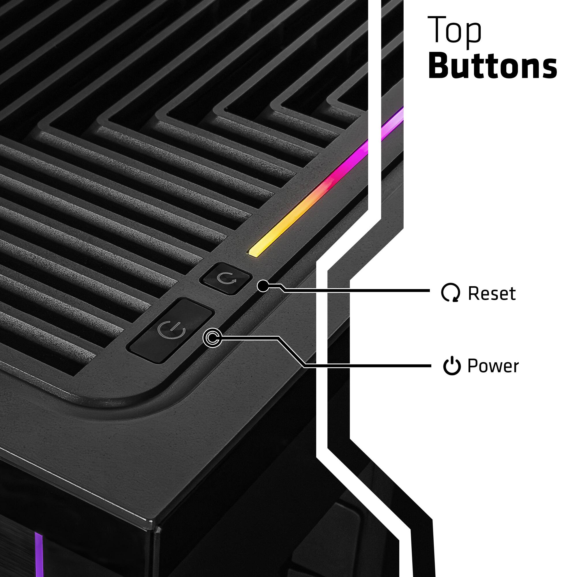 Top Buttons

- Reset
- Power