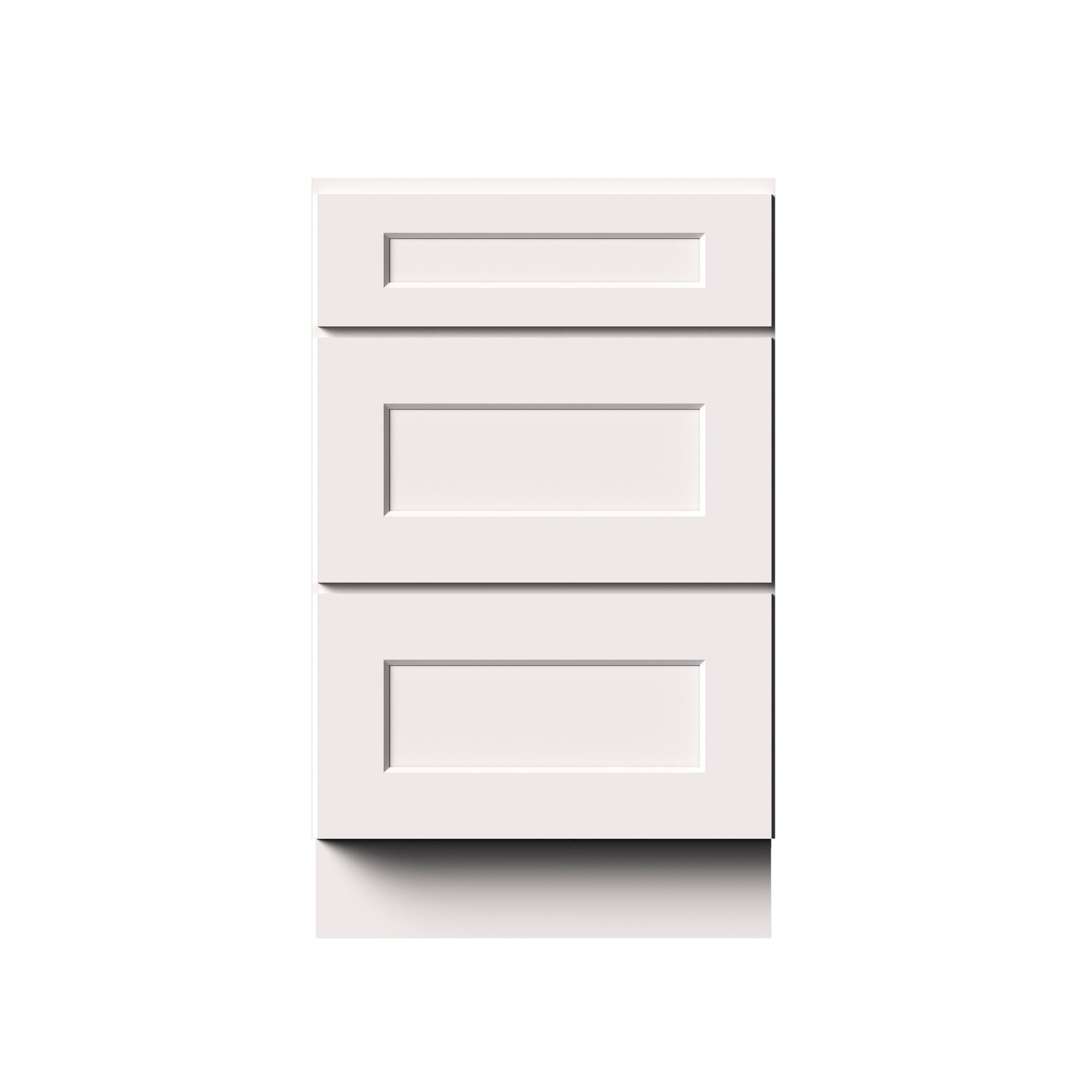 Alt View 1. Boyel Living - 21-in W x 34.5-in H x 24-in D Shaker RTA Kitchen 3-Drawer Base Cabinet with Soft-Close Drawers - White Shaker.