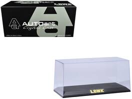 Collectible Display Show Case with Plastic Base and Gold "LBWK" Logo for 1/18-1/24 Scale Model Cars by Autoart - Black