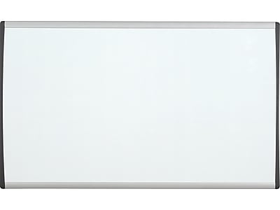Front. Quartet - Arc Cubicle Painted Steel Dry-Erase Whiteboard, Aluminum Frame, 2' x 1'.
