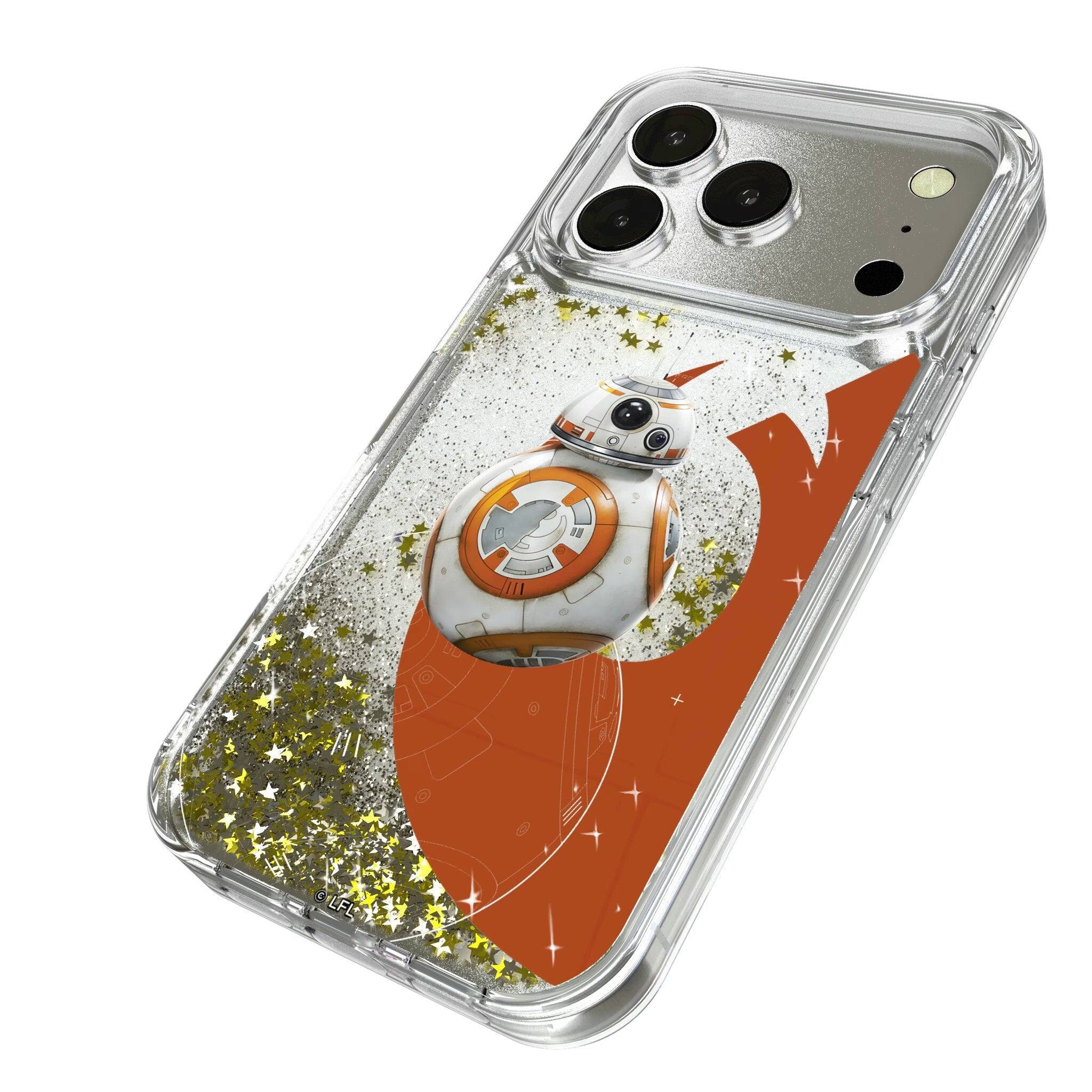 Angle. Keyscaper - Star Wars: The Force Awakens FactionTech Glitter Phone Case - Apple iPhone 17 Pro - BB-8.