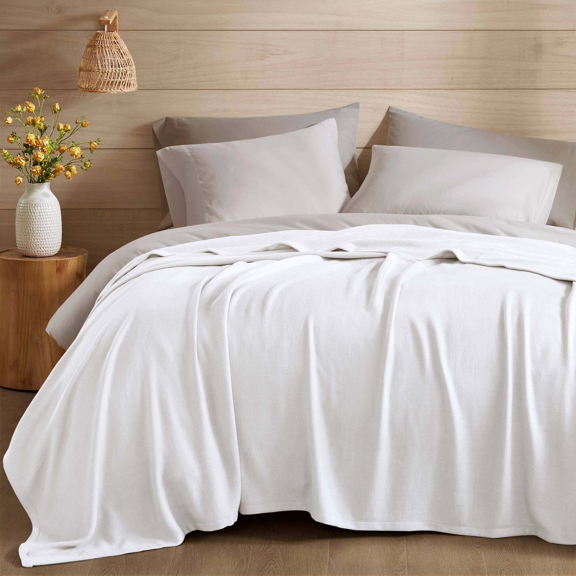 Gracie Mills Kaelith Bamboo Cotton Rayon Blanket Textured White - Best Buy