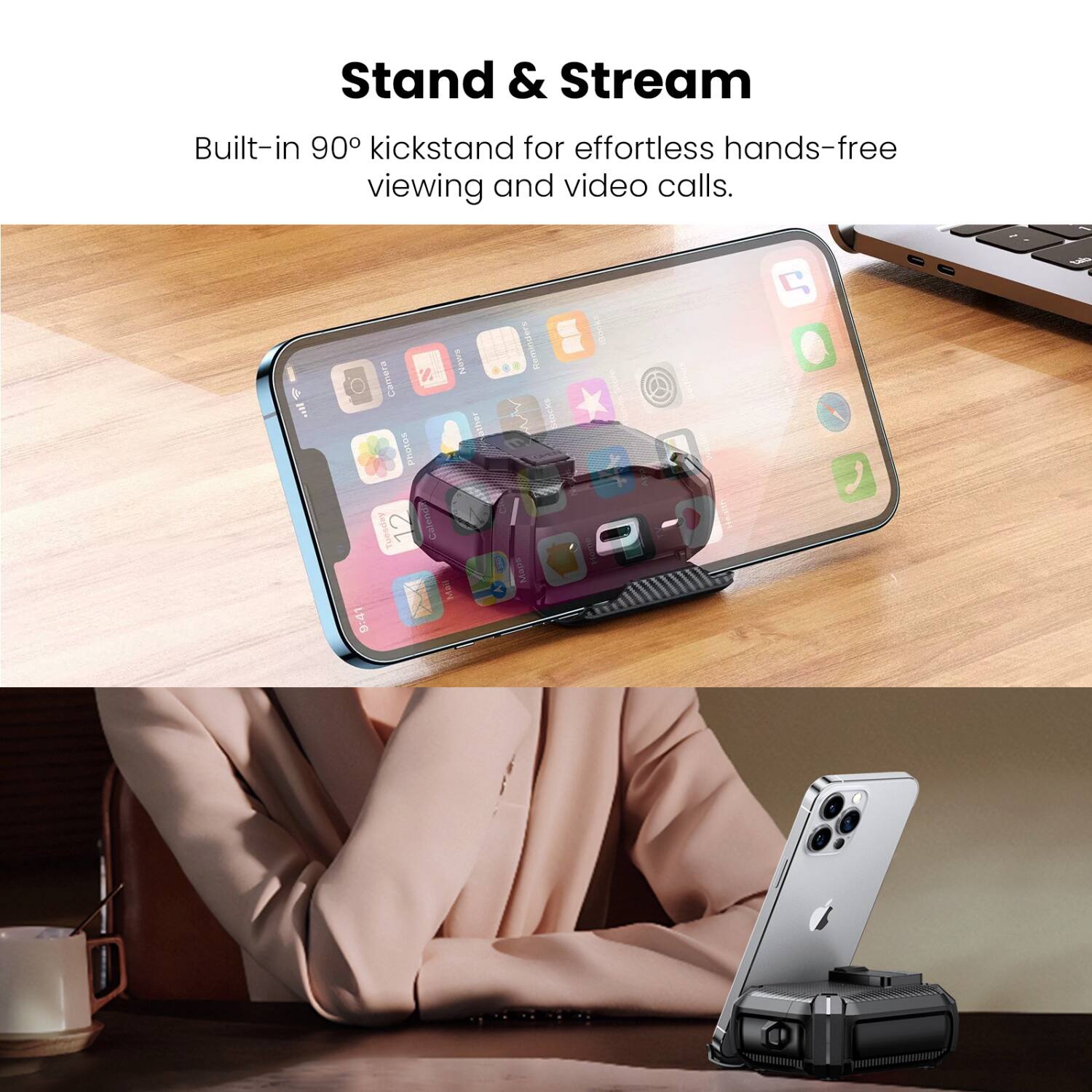 Stand & Stream

Built-in 90° kickstand for effortless hands-free viewing and video calls.