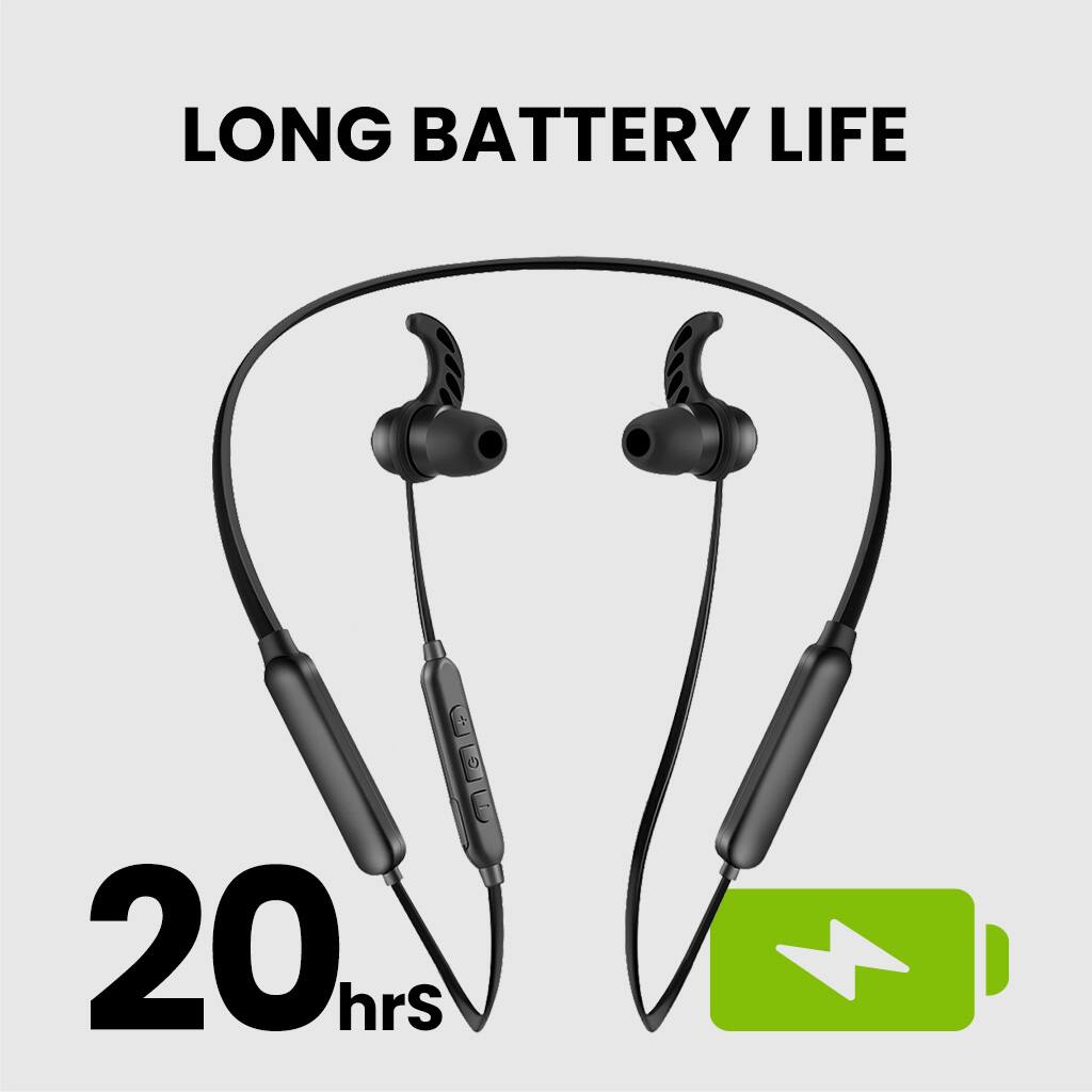 Alt View 2. Avantree - NB16-Q - Bluetooth 5.2 Neckband Earbuds with Qualcomm aptX Adaptive - Black.