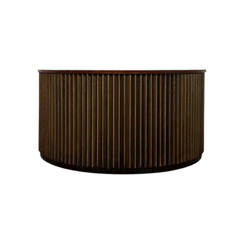 Alt View 1. Carolina Chair & Table - Harmony 36" Brass Groove Coffee Table - Black Honed - Black.