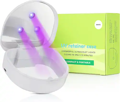 WHITE UV retainer case
3 POWERFUL ULTRAVIOLET LIGHTS
CLEANS IN ONLY 2.5 MINUTES
COMPACT & PORTABLE
WINJUS
88 i
2.5 SPF
LSE Effectively only 4 NO Easy ...
Rechargeable convenism